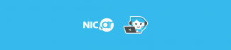 imagen con el logo de nic argentina y Tina chateando con una computadora 